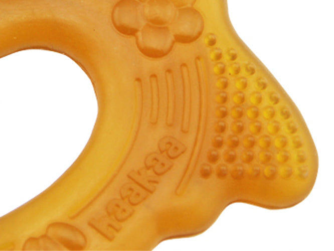 Haakaa Sleeping Owl Natural Rubber Teether - safe, soft, and soothing for babies' gums. Perfect for teething relief.