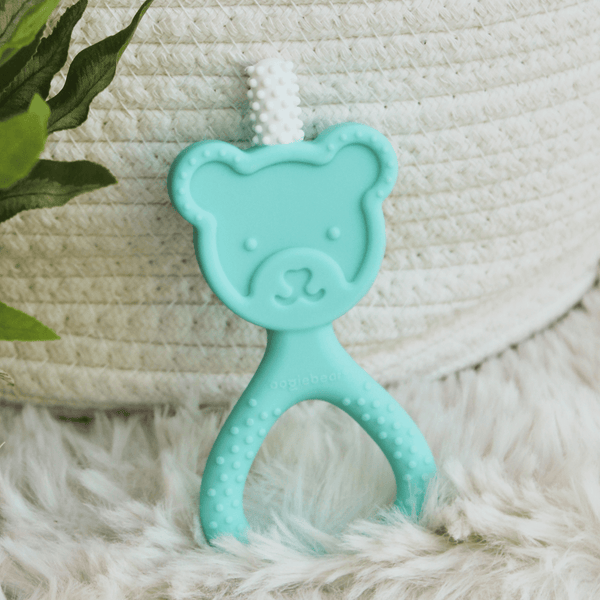 Oogiebear 360° teether in angle 11 view, perfect for soothing baby's gums and promoting healthy teething.