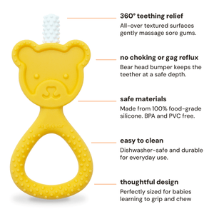 oogiebear baby 360° Teether bear head food-grade silicone