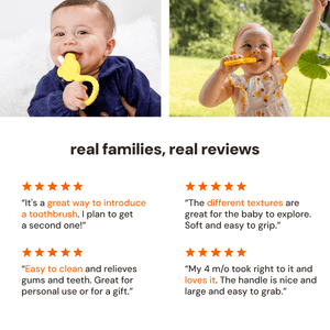 Oogiebear 360° teether in angle 10 view, perfect for soothing baby's gums and promoting healthy dental development.