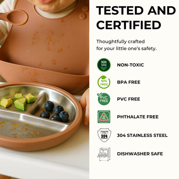 Stainless Steel Toddler Feeding Set 12+ Months- Sage Green