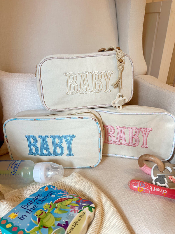 Large canvas travel bag for babies, shown at angle 6, perfect for outings and storing essentials.