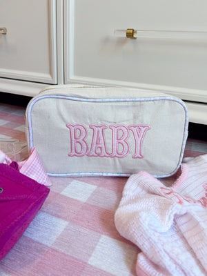 Large canvas travel bag for babies, shown at angle 14, perfect for outings and storage.