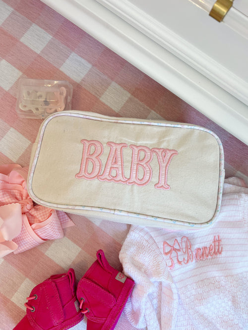 Large canvas travel bag for babies, shown at angle 13, perfect for outings and organizing baby essentials.