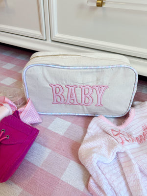 Large canvas travel bag for babies, shown at angle 9, perfect for outings and storing baby essentials.