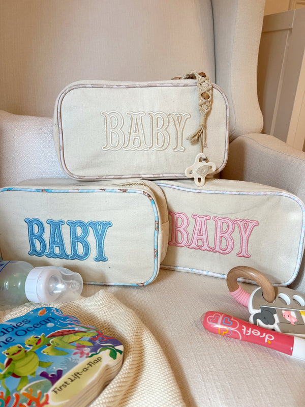Large canvas travel bag for babies, shown at a 15-degree angle, perfect for outings and storage.