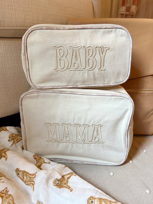 Mama XL Canvas Bag for babies, stylish travel bag shown at angle 8, perfect for parents on the go.