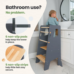 Montessori Toddler Tower Adjustable Kitchen Stool Helper