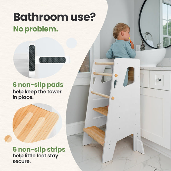 Montessori Toddler Tower Adjustable Kitchen Stool Helper
