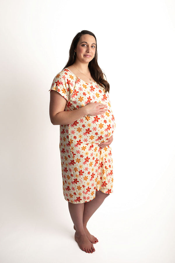 70s Groovy Mommy Labor and Delivery Nursing Hospital Gown