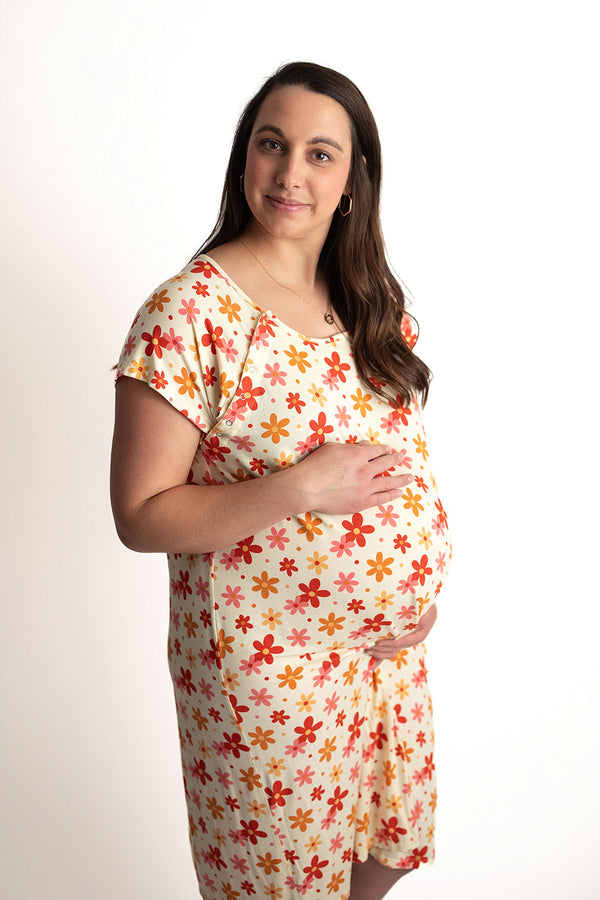 70s Groovy Mommy Labor and Delivery Nursing Hospital Gown