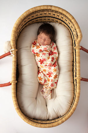 70s Groovy Flower Knotted Newborn Gown
