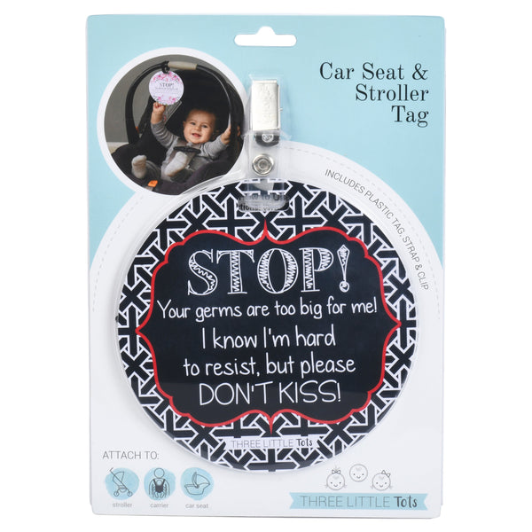 No Kissing A Newborn Car Seat and Stroller Tag