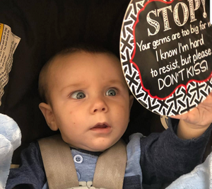 No Kissing A Newborn Car Seat and Stroller Tag