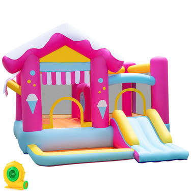 5-in-1 Inflatable Bounce House with Tunnel and 680W Blower for Kids Ages 3-12
