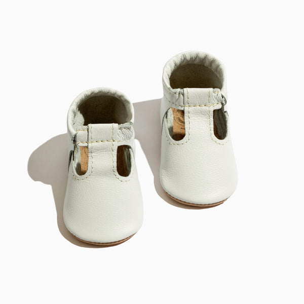 Toasted Bright White T-Bar Baby Shoe - stylish and comfortable footwear for infants.
