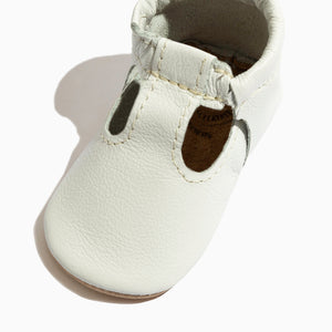 Toasted Bright White T-Bar Baby Shoe