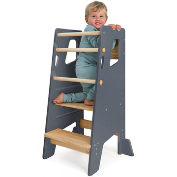 Montessori Toddler Tower Adjustable Kitchen Stool Helper