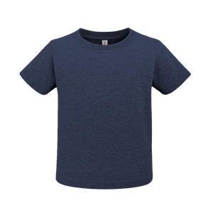 Cottonfelt unisex toddler short sleeve t-shirt in soft cotton, angled view showcasing its comfortable design.