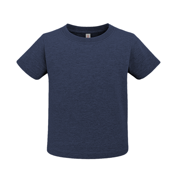 Cottonfelt unisex toddler short sleeve t-shirt in soft cotton, angled view showcasing its comfortable design.