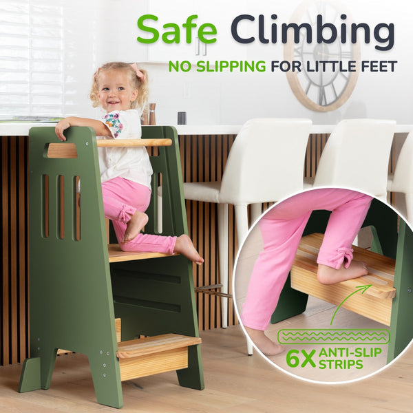 Standing Toddler Tower with Sliding Safety Door