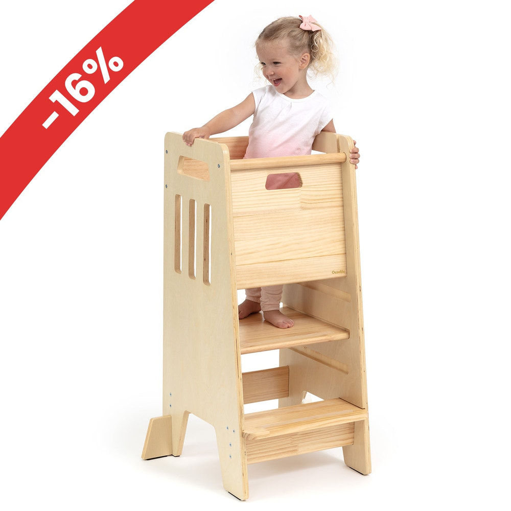 Standing Toddler Tower with Sliding Safety Door