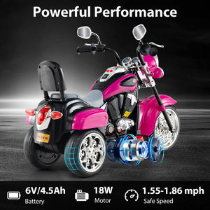 6V 3 Wheel Kids Motorcycle - Rechargeable for Kids - Electric Motorcycle
