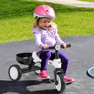 Toddler Convertible Trike with 86Â° Limited Steering Angle and Carbon Steel Frame