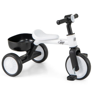 Toddler Convertible Trike with 86Â° Limited Steering Angle and Carbon Steel Frame