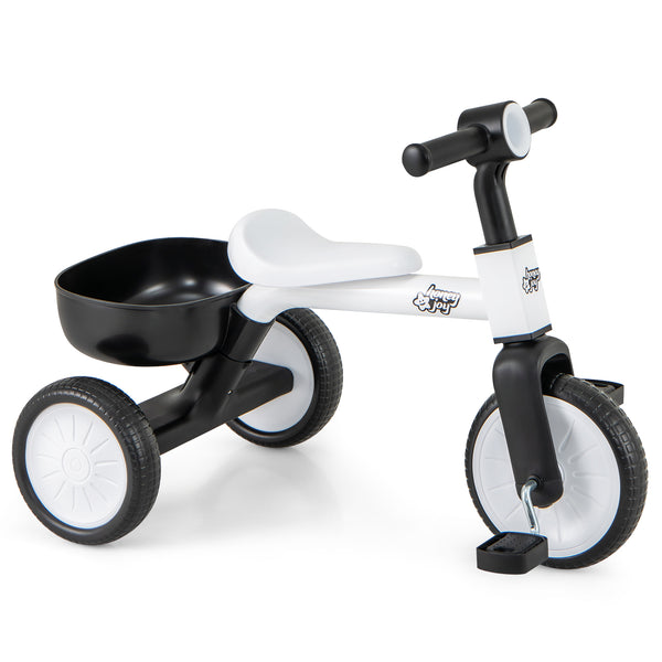 Toddler Convertible Trike with 86Â° Limited Steering Angle and Carbon Steel Frame
