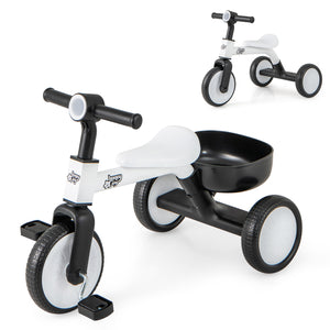 Toddler Convertible Trike with 86Â° Limited Steering Angle and Carbon Steel Frame
