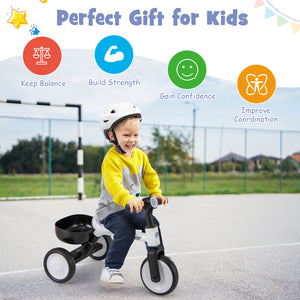 Toddler Convertible Trike with 86Â° Limited Steering Angle and Carbon Steel Frame