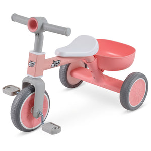 Toddler Convertible Trike with 86Â° Limited Steering Angle and Carbon Steel Frame