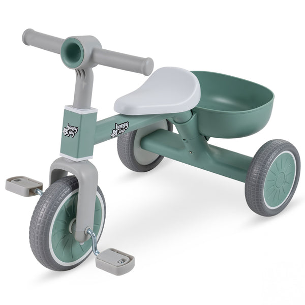 Toddler Convertible Trike with 86Â° Limited Steering Angle and Carbon Steel Frame