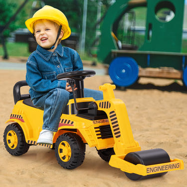 Toddler Ride on Car with Adjustable Roller and Under-Seat Storage
