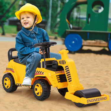Toddler Ride on Car with Adjustable Roller and Under-Seat Storage