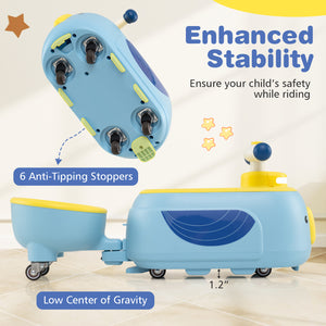 Toddler Ride on Toy with Trailer and Light Music - Educational for Kids