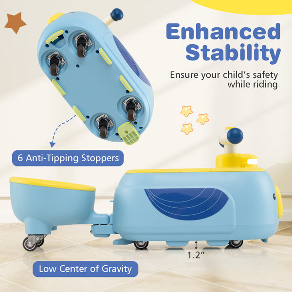 Toddler Ride on Toy with Trailer and Light Music - Educational for Kids