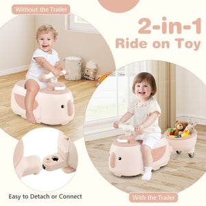 Toddler Ride on Toy with Trailer and Light Music - Educational for Kids