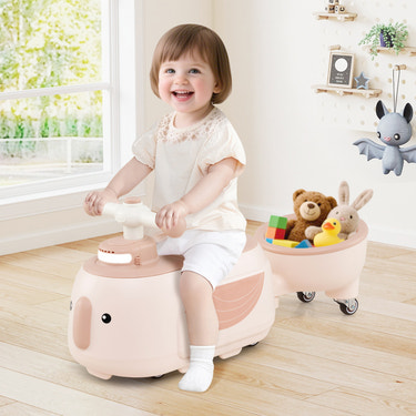 Toddler Ride on Toy with Trailer and Light Music - Educational for Kids