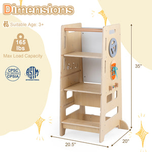 Toddler Standing Tower with Adjustable Height and Blackboard