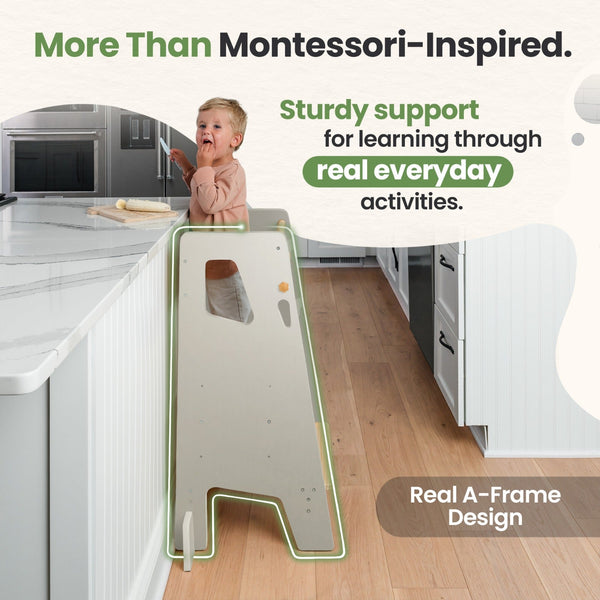 Montessori Toddler Tower Adjustable Kitchen Stool Helper