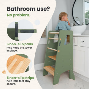 Montessori Toddler Tower Adjustable Kitchen Stool Helper