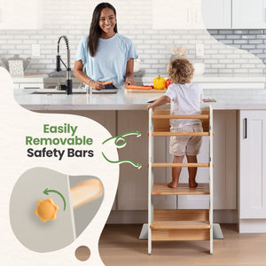 Montessori Toddler Tower Adjustable Kitchen Stool Helper