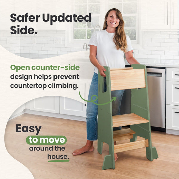 Montessori Toddler Tower Adjustable Kitchen Stool Helper