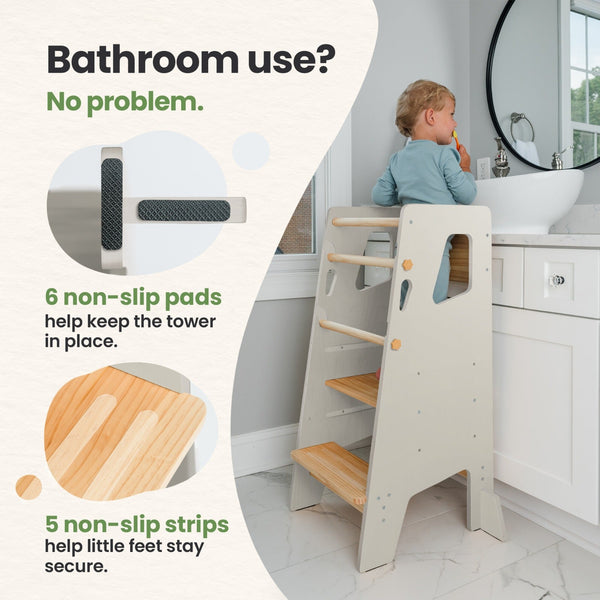 Montessori Toddler Tower Adjustable Kitchen Stool Helper