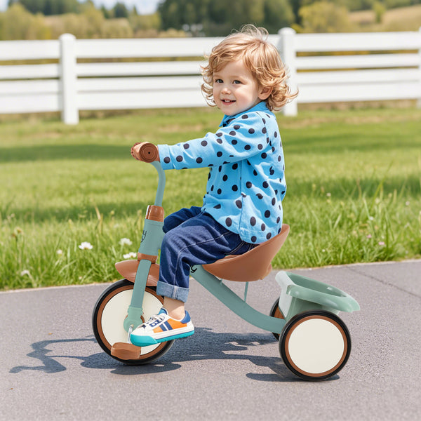 Toddler Tricycle Kids Trike with Adjustable Seat and Basket Aged 3-5 Years Old