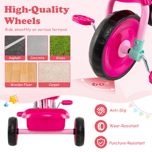 Toddler Tricycle for Boys and Girls 2-5 Years Old  with Removable Rear Storage Basket