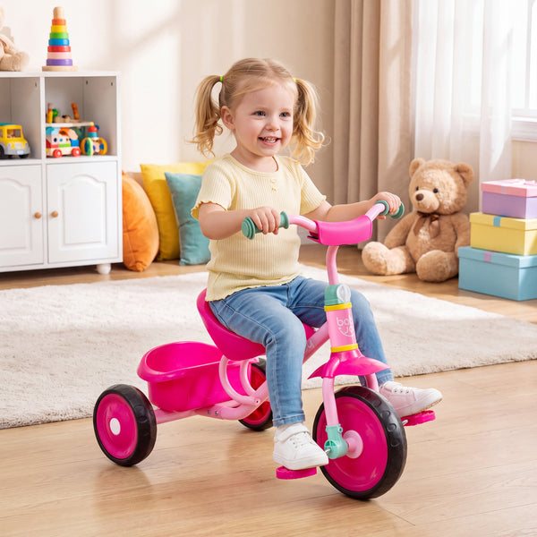 Toddler Tricycle for Boys and Girls 2-5 Years Old  with Removable Rear Storage Basket