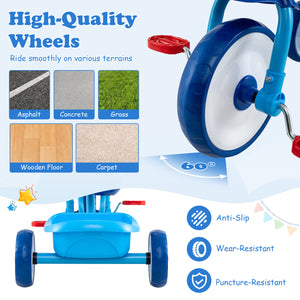 Toddler Tricycle for Boys and Girls 2-5 Years Old  with Removable Rear Storage Basket